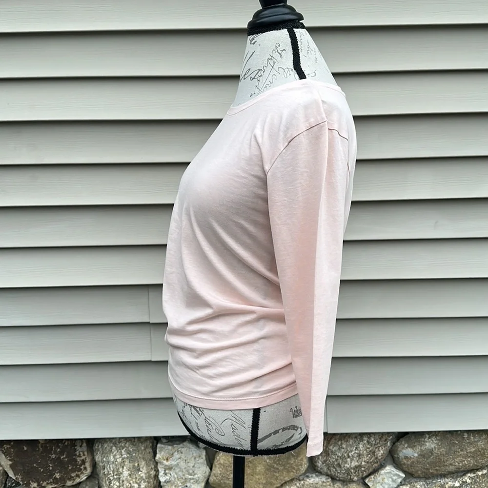 J. Crew Twist-back Long-sleeve T-shirt - Blush Pink
